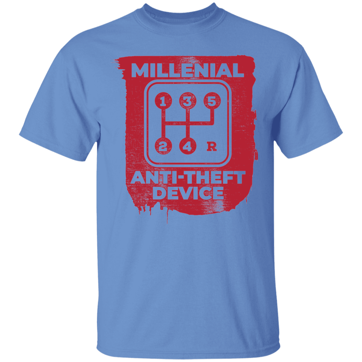 Millennial Anti-Theft Device Manual Stick Shift 5-Speed T-Shirt
