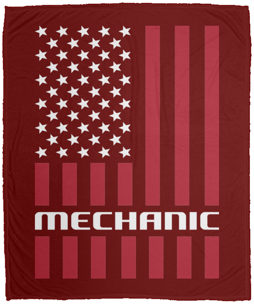 Mechanic American Flag Fleece Blanket - 50x60