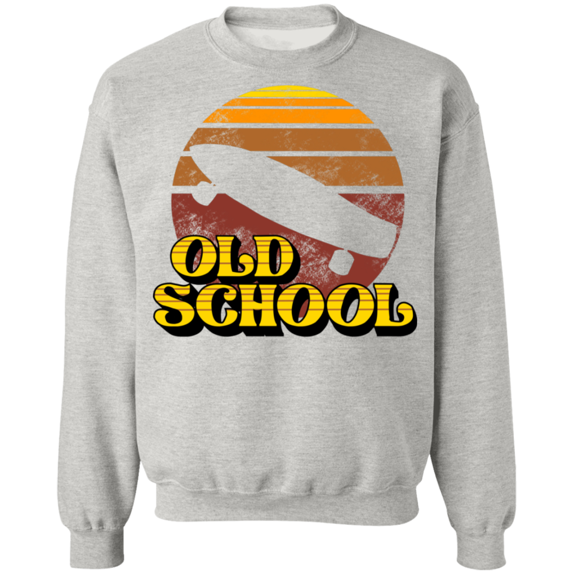 Old School Skateboard Short Board Long Board Crewneck Sweatshirt