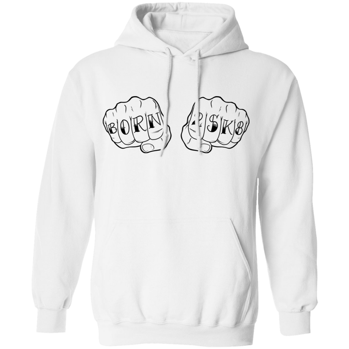Born 2SK8 To Skateboard Knuckles Pullover Hoodie