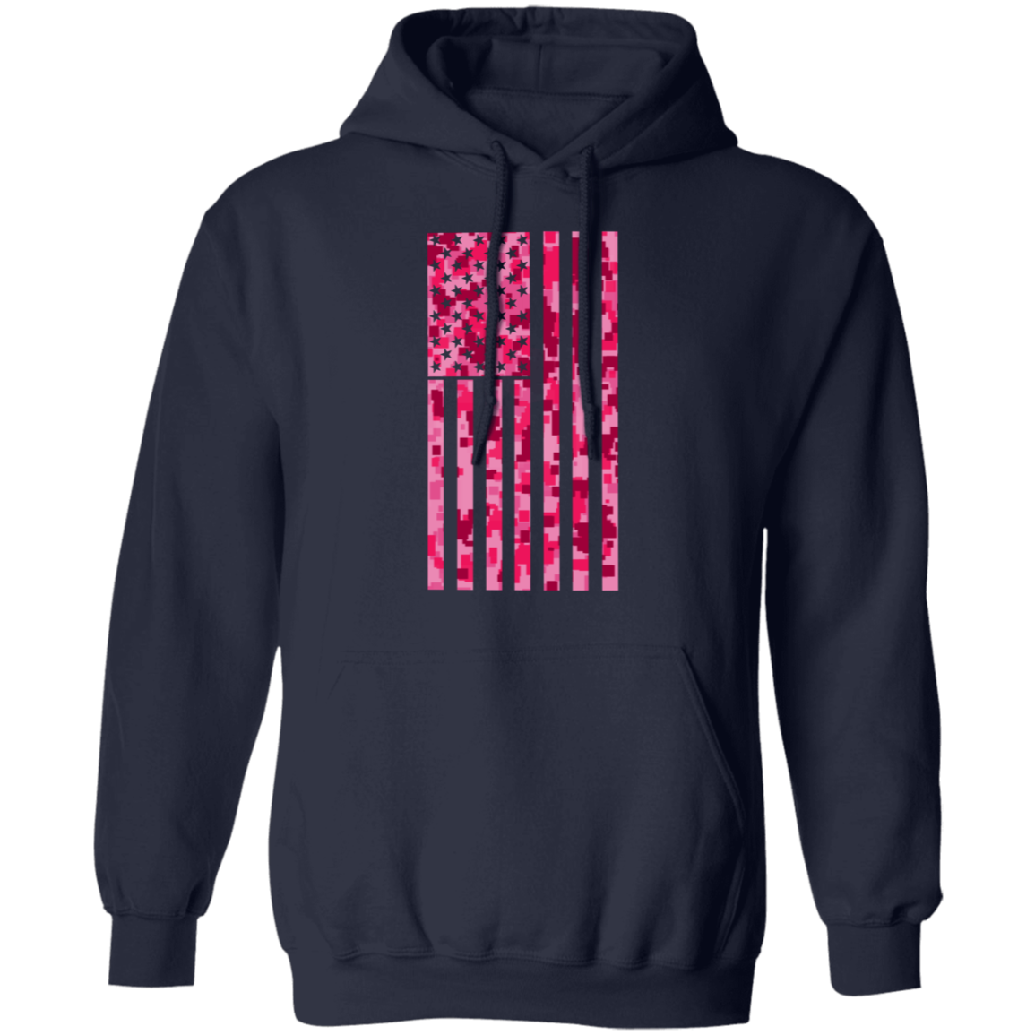 Pink American Flag Pullover Hoodie