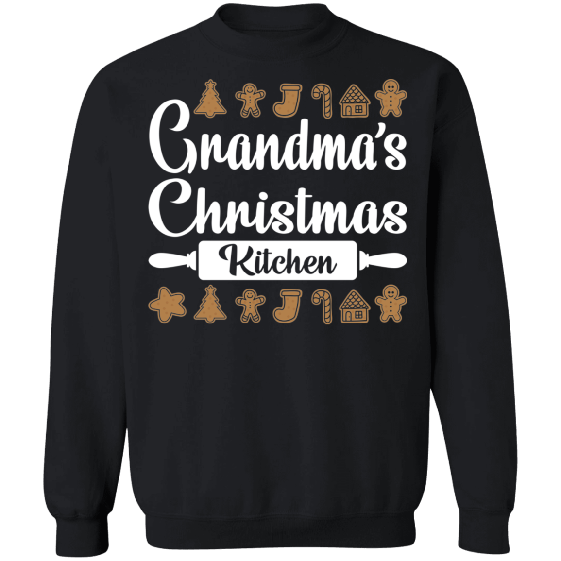 Grandma's Christmas Kitchen Gingerbread Cookies Christmas Crewneck Sweatshirt