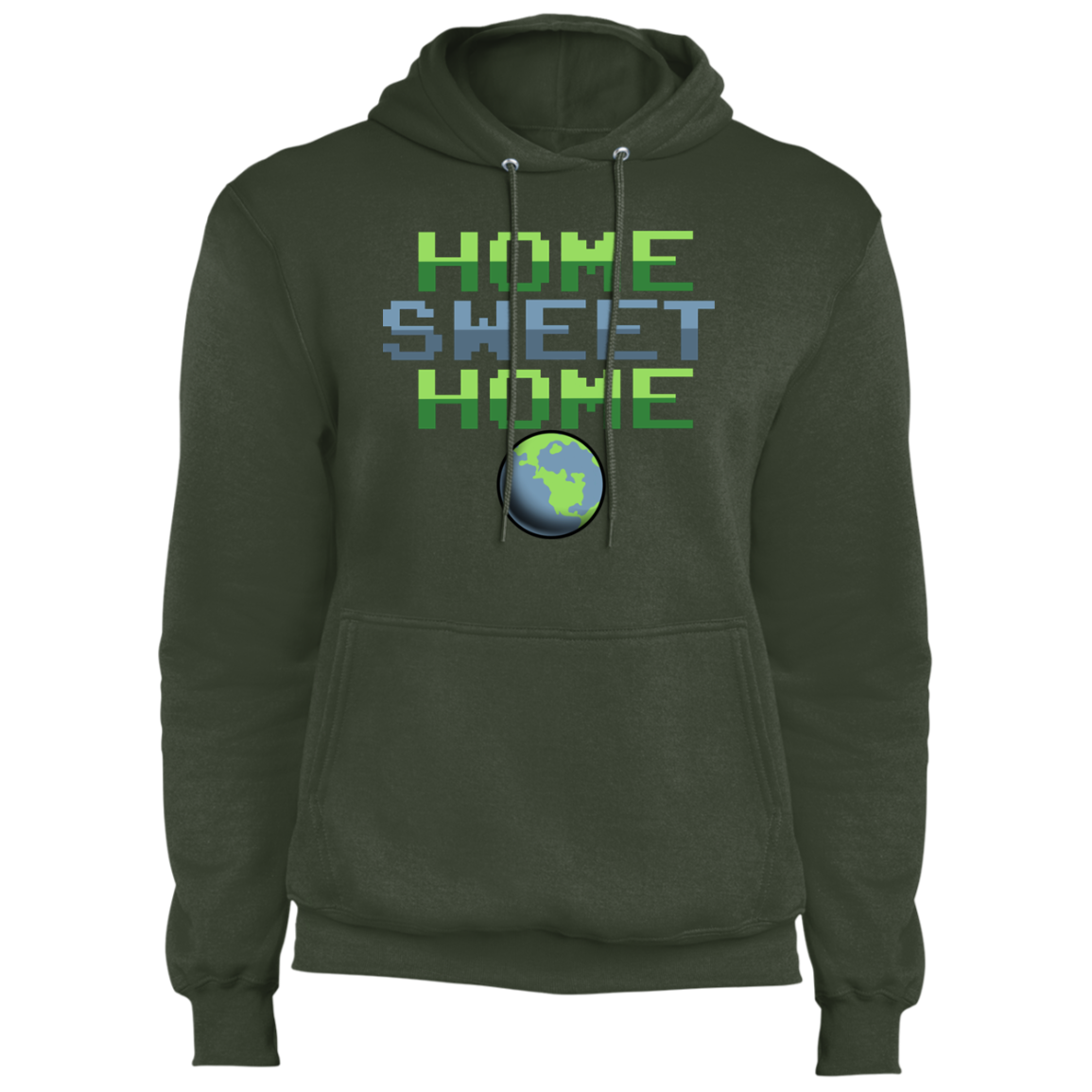 Men's Space Planet Earth Home Sweet Fleece Pullover Hoodie