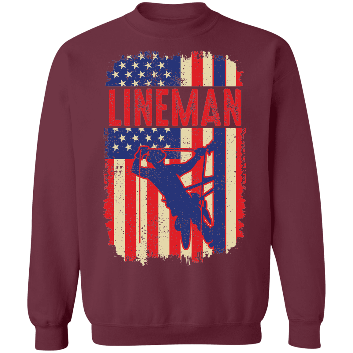 Lineman American Flag Crewneck Sweatshirt