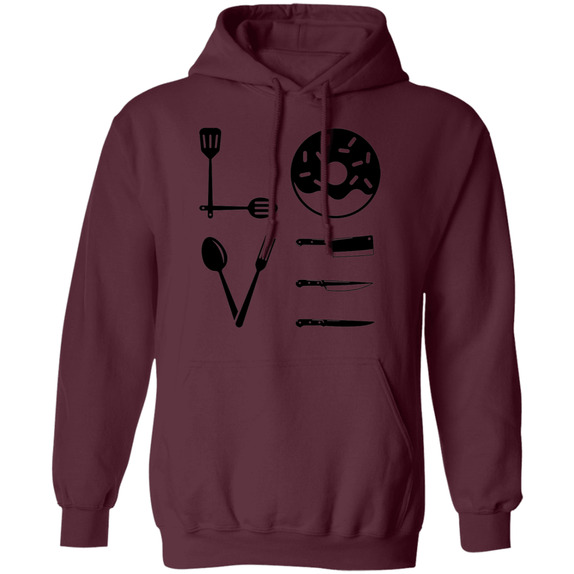 Love Food Cooking Chef Pullover Hoodie