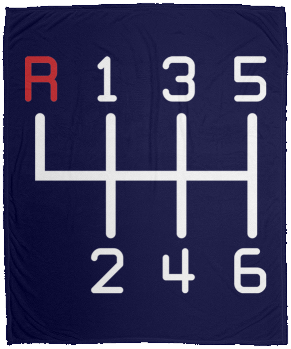 6 Speed Manual Stick Shift Racing Fleece Blanket - 50x60