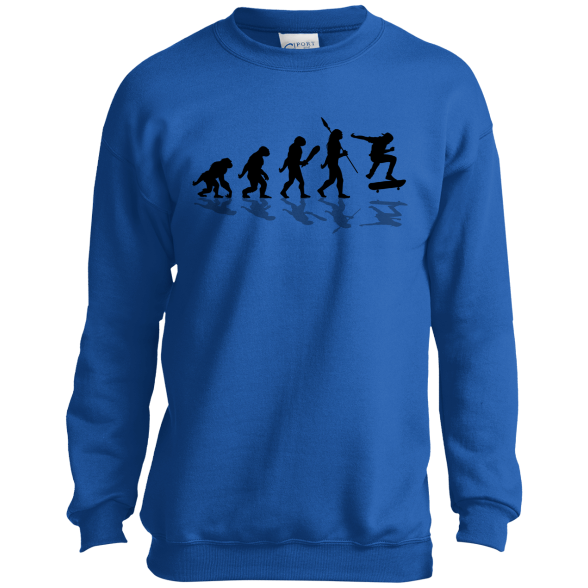Evolution of Skateboarding Skateboarder Youth Crewneck Sweatshirt
