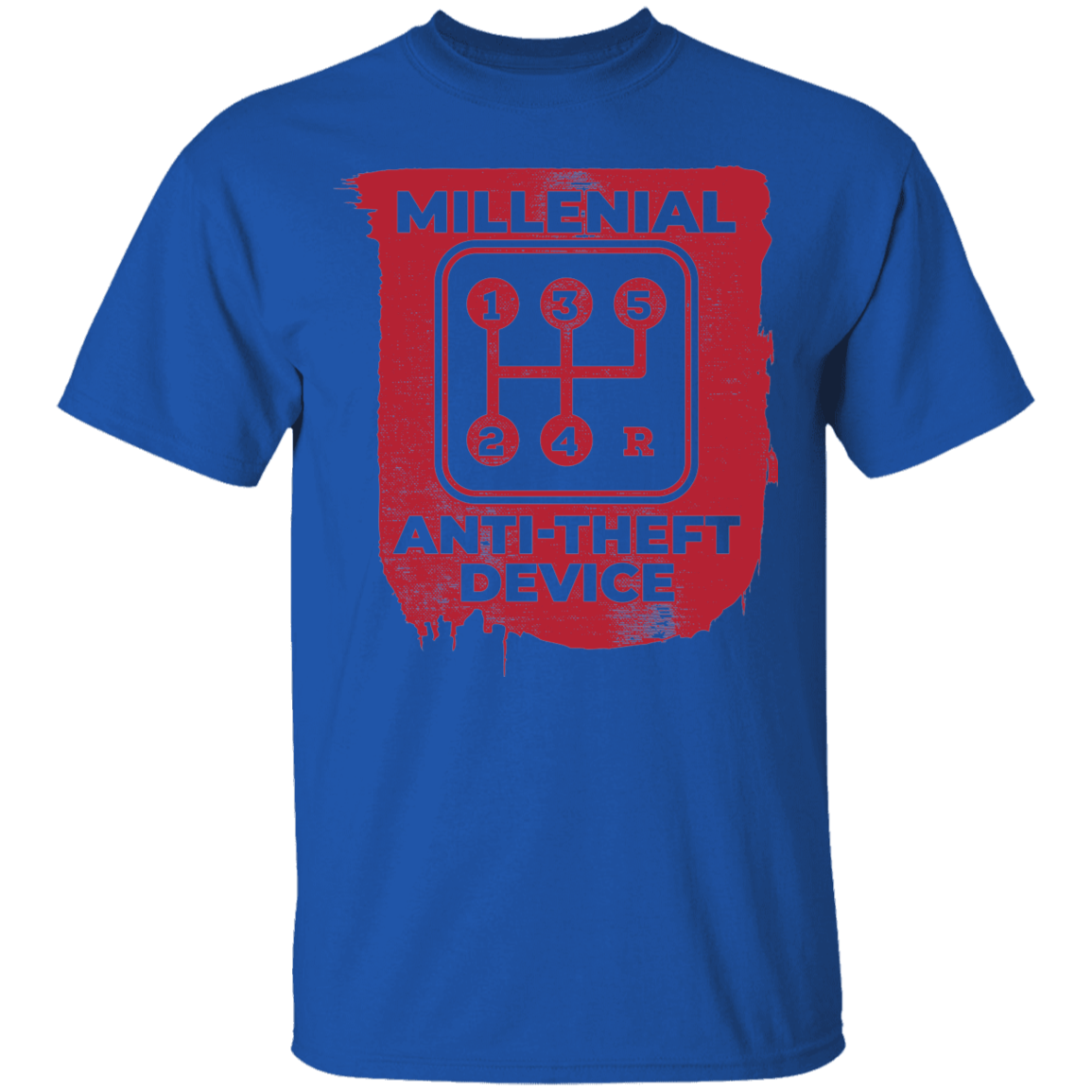 Millennial Anti-Theft Device Manual Stick Shift 5-Speed T-Shirt
