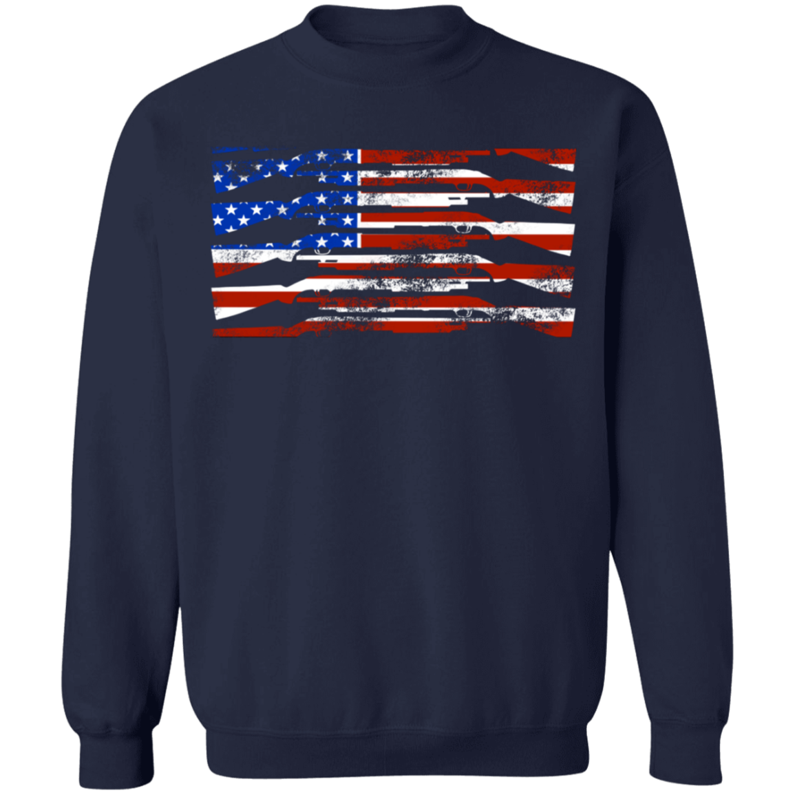 Shotgun Firearm American Flag Crewneck Sweatshirt