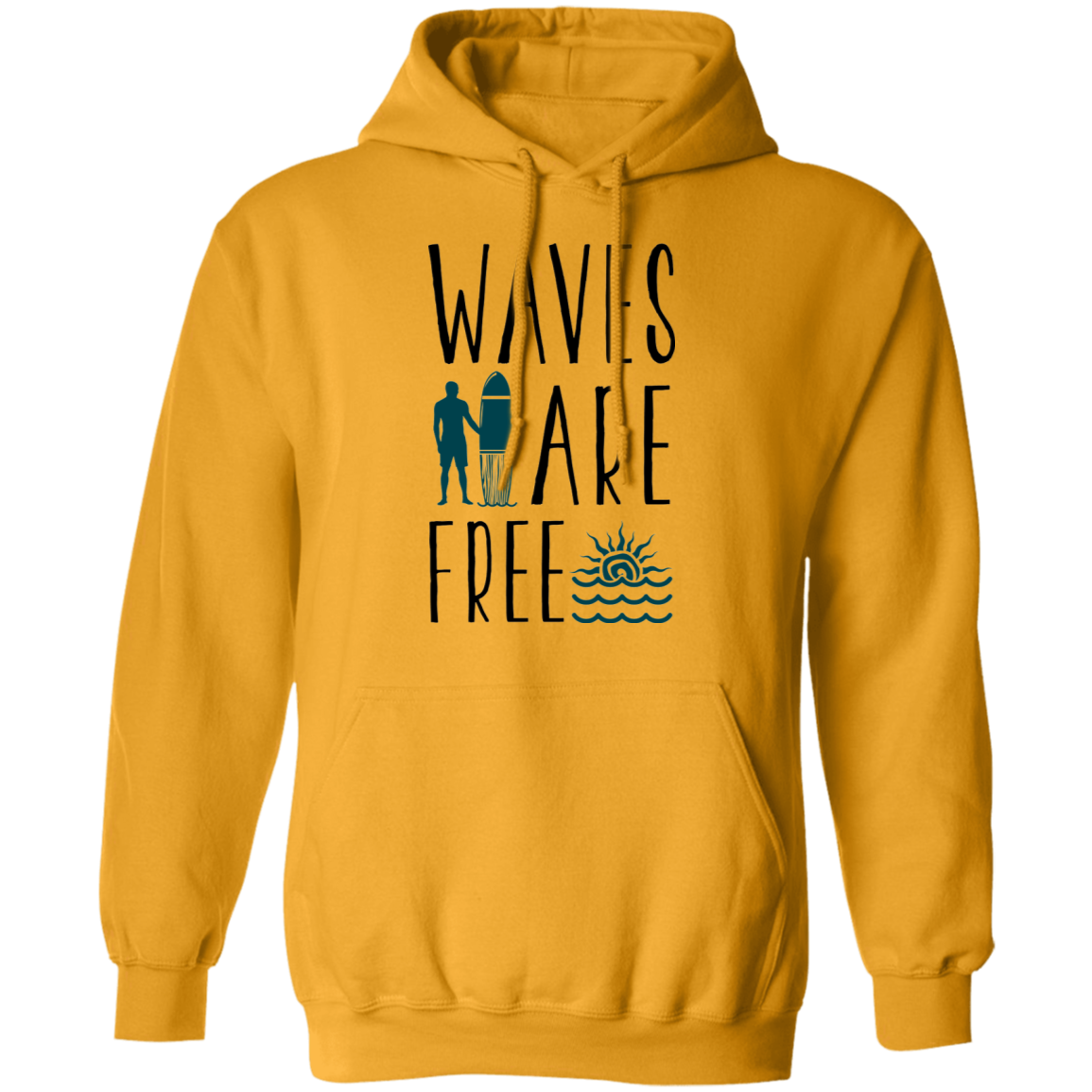 Waves Are Free Surfing Pullover Hoodie