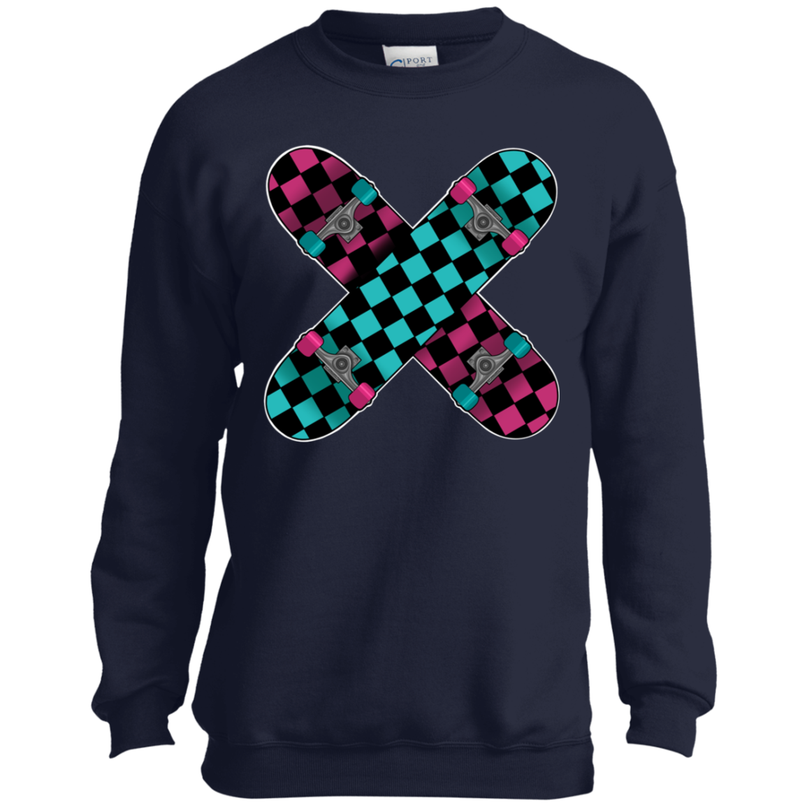 Retro Skateboard Skateboarding Youth Crewneck Sweatshirt