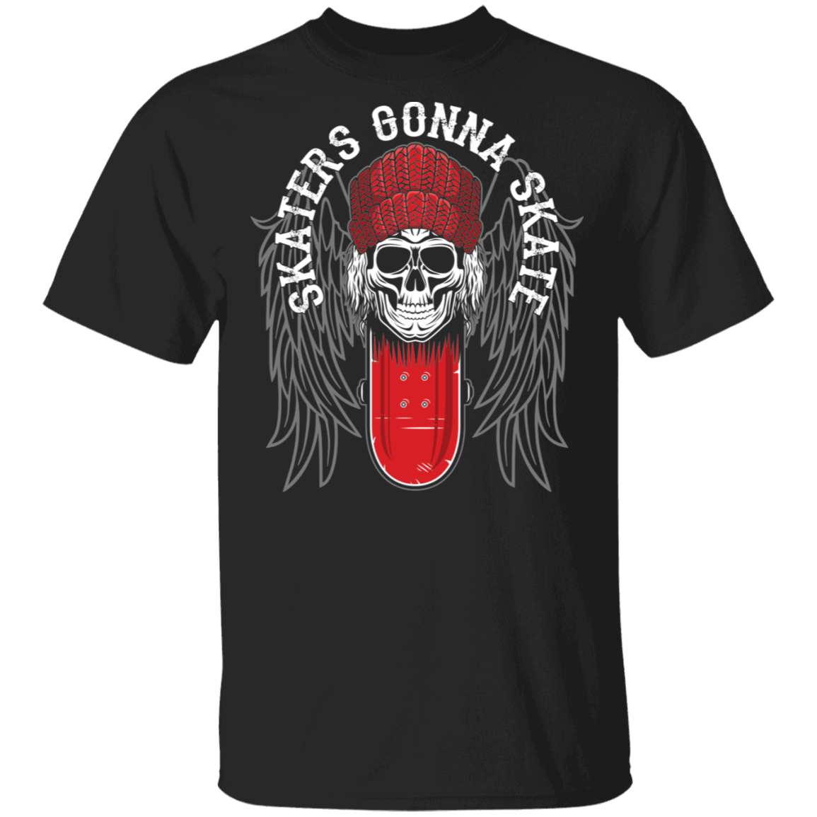 Skaters Gonna Skate Skateboarding Skull T-Shirt