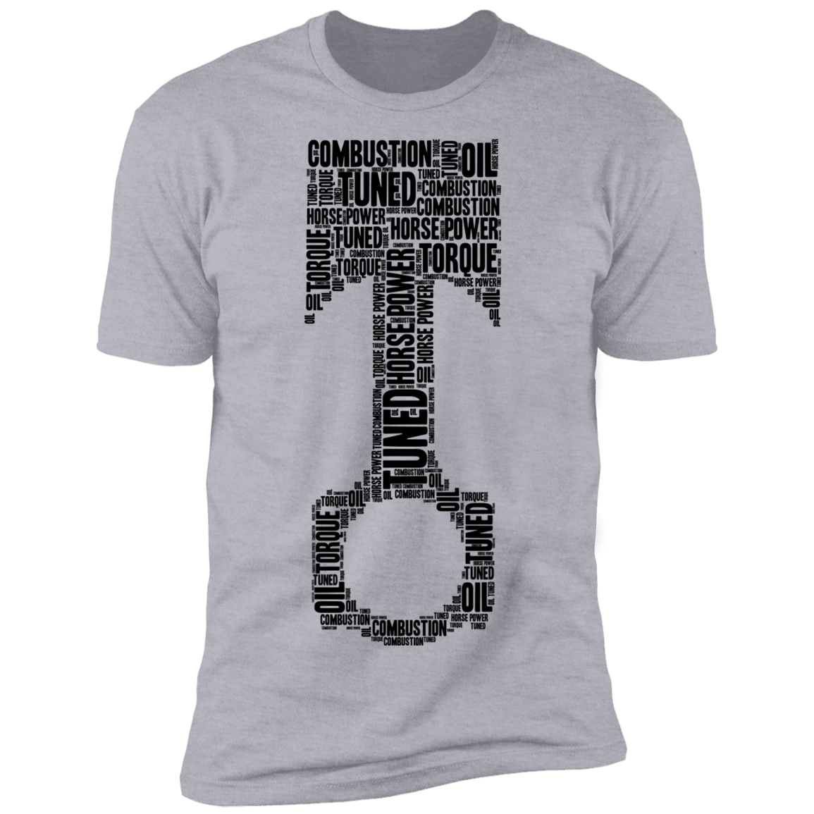 Piston with Words Racing Horsepower Torque Premium Short Sleeve T-Shirt