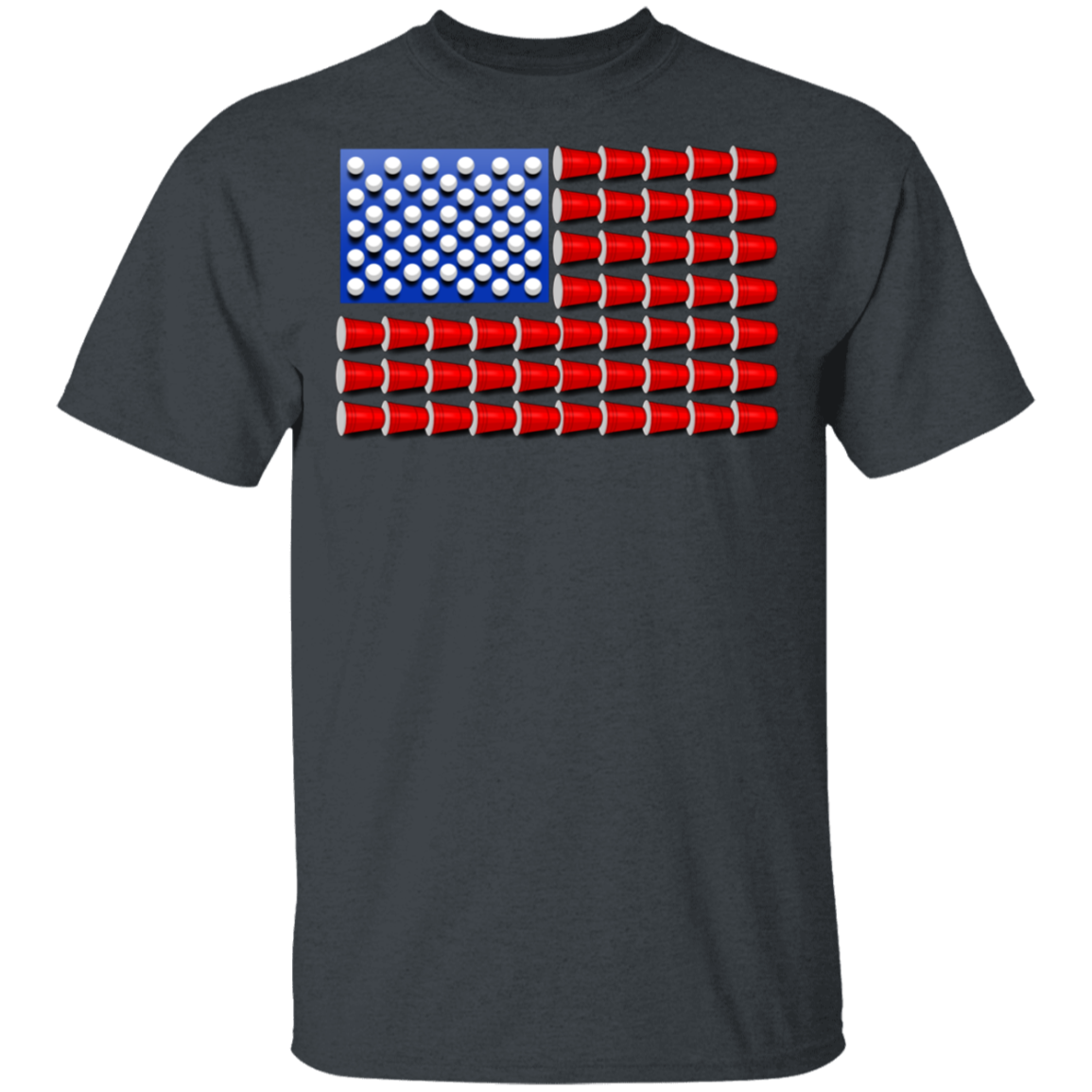 Beer Pong Red Cup American Flag T-Shirt