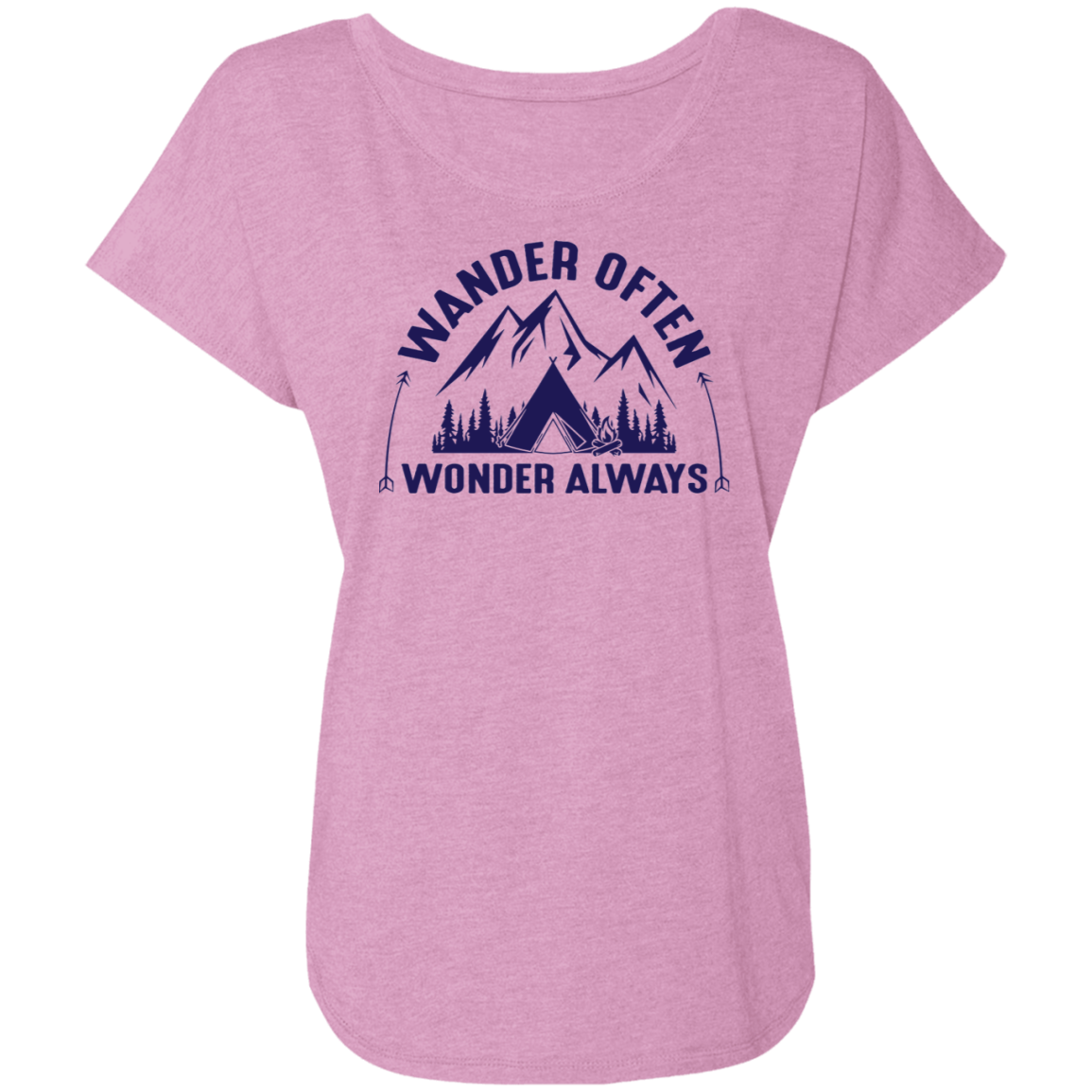 Wander Often Wonder Always Camping Hiking Women's Dolman Sleeve