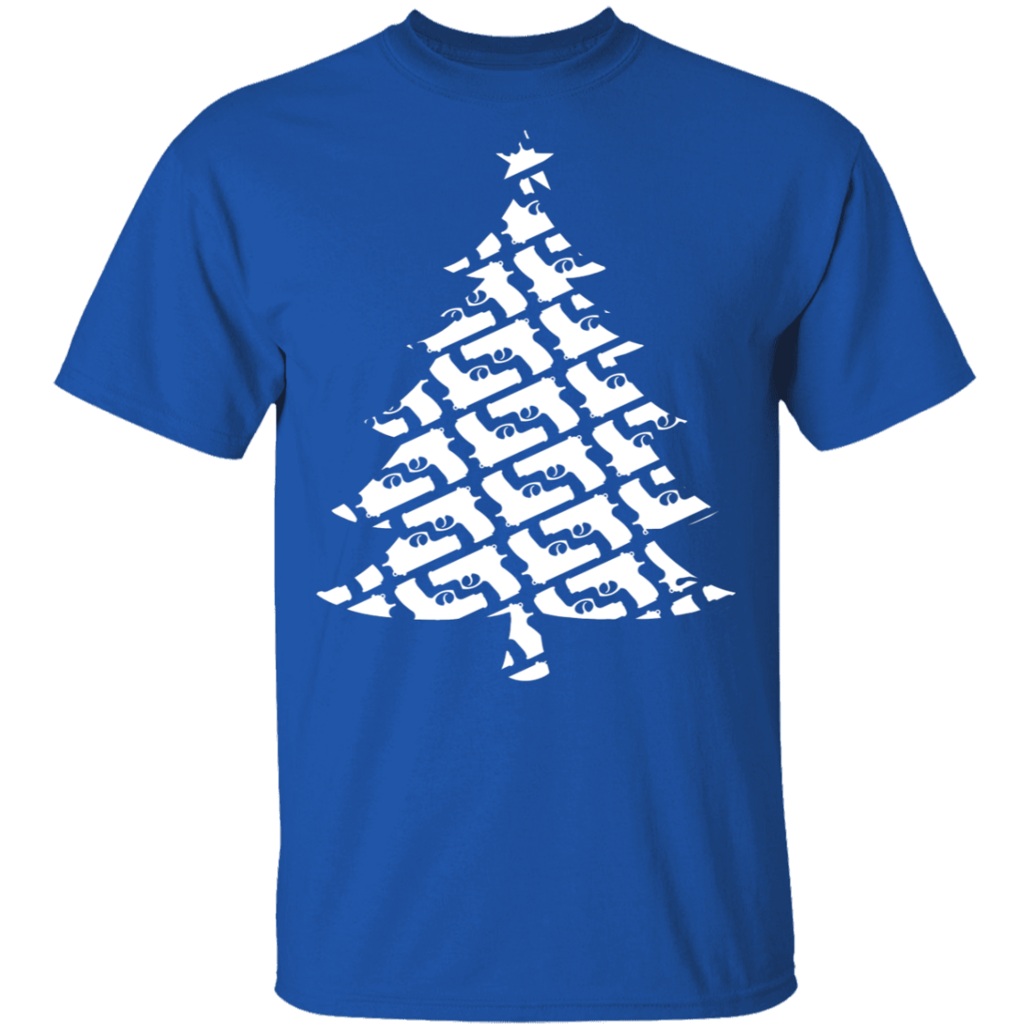 Handgun Pistol Firearm Christmas Tree T-Shirt