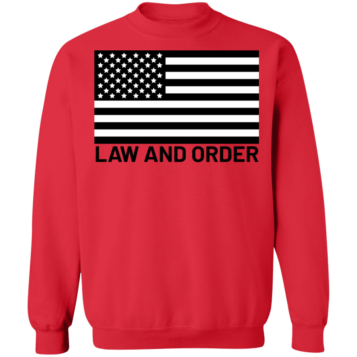 Law and Order American Flag Patriot Crewneck Sweatshirt