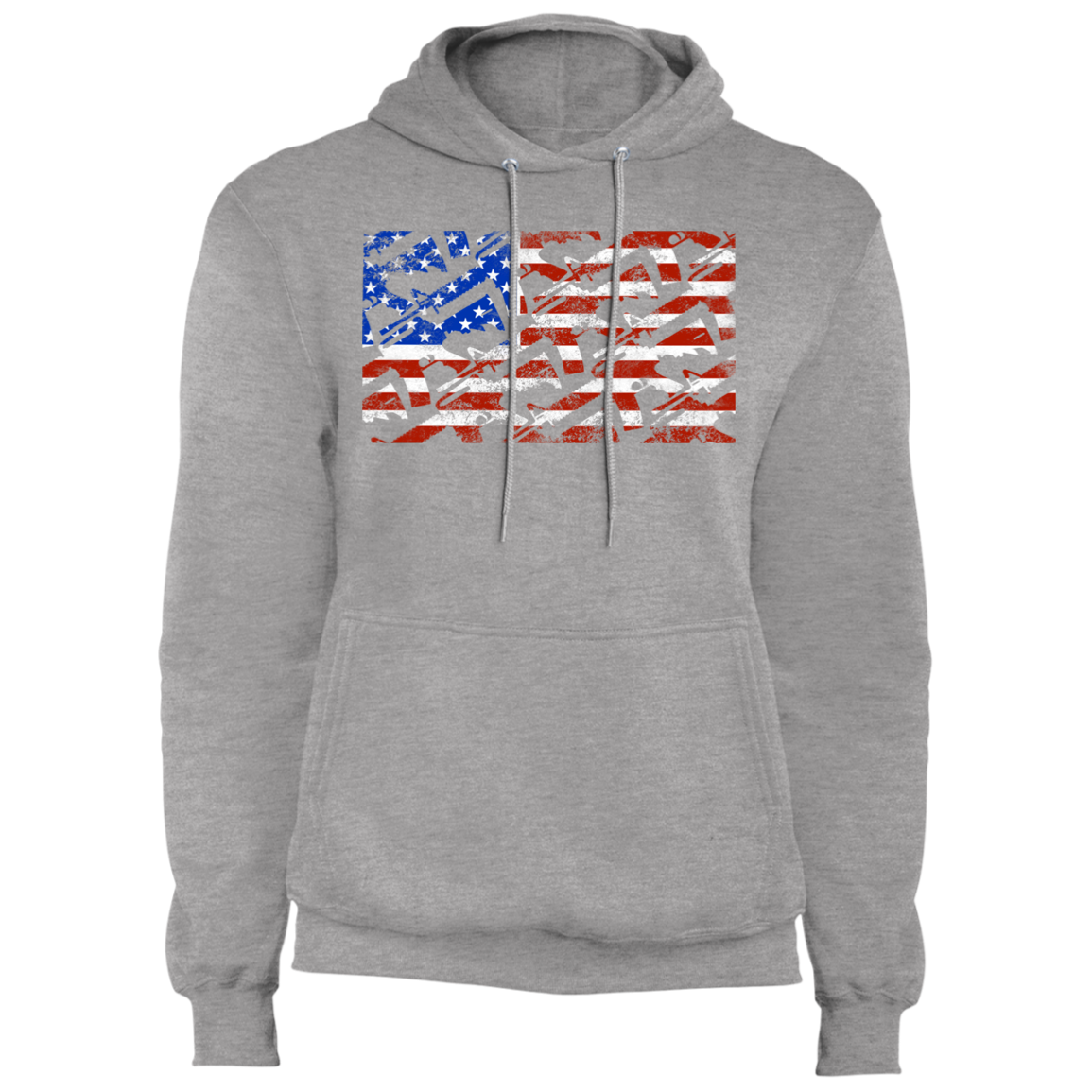 Rifle Firearm American Flag Pullover Hoodie