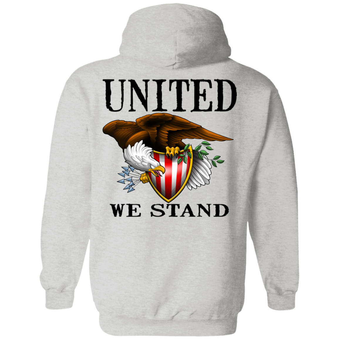 1776 American Bald Eagle United We Stand Double Sided Pullover Hoodie
