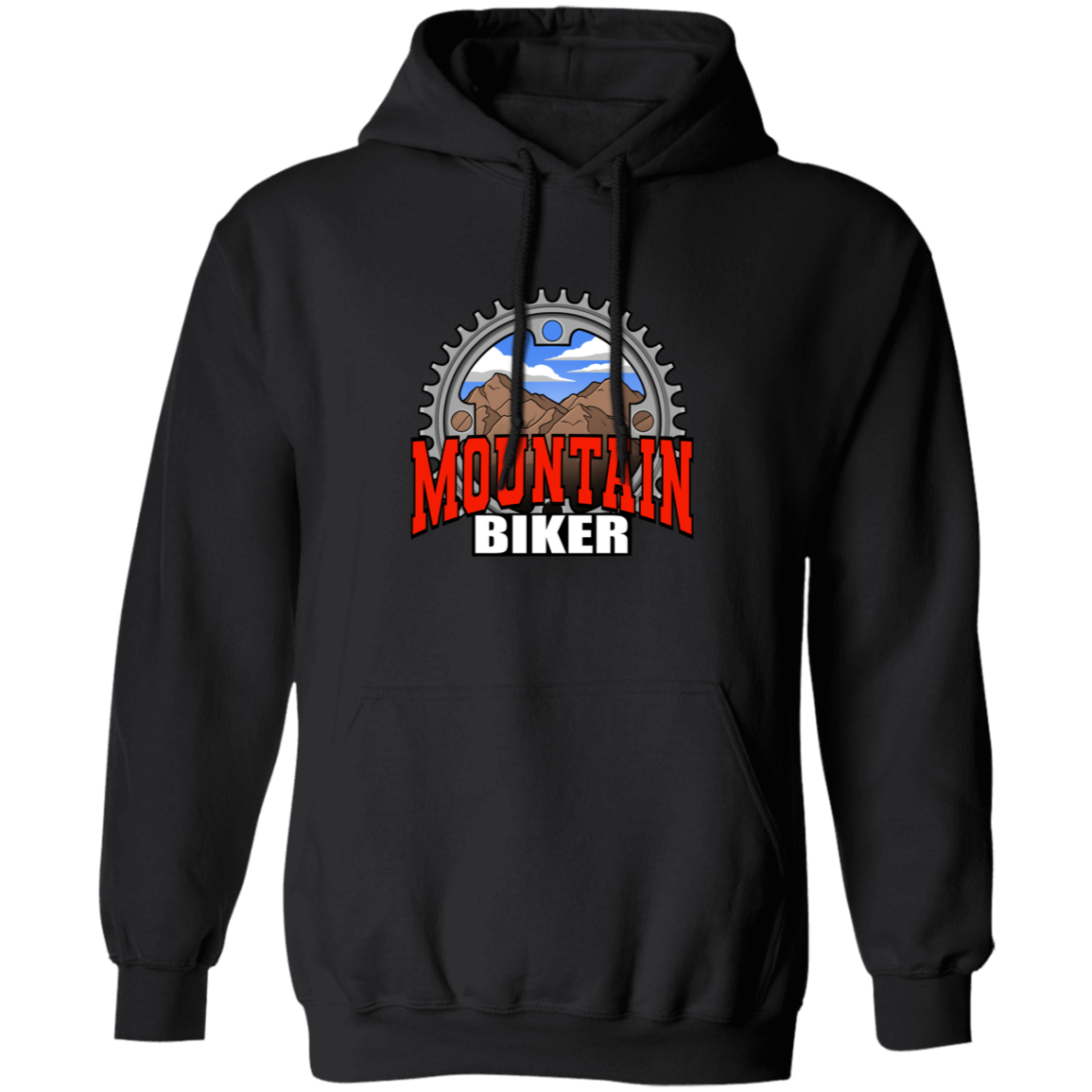 Mountain Biker Scenery Pullover Hoodie
