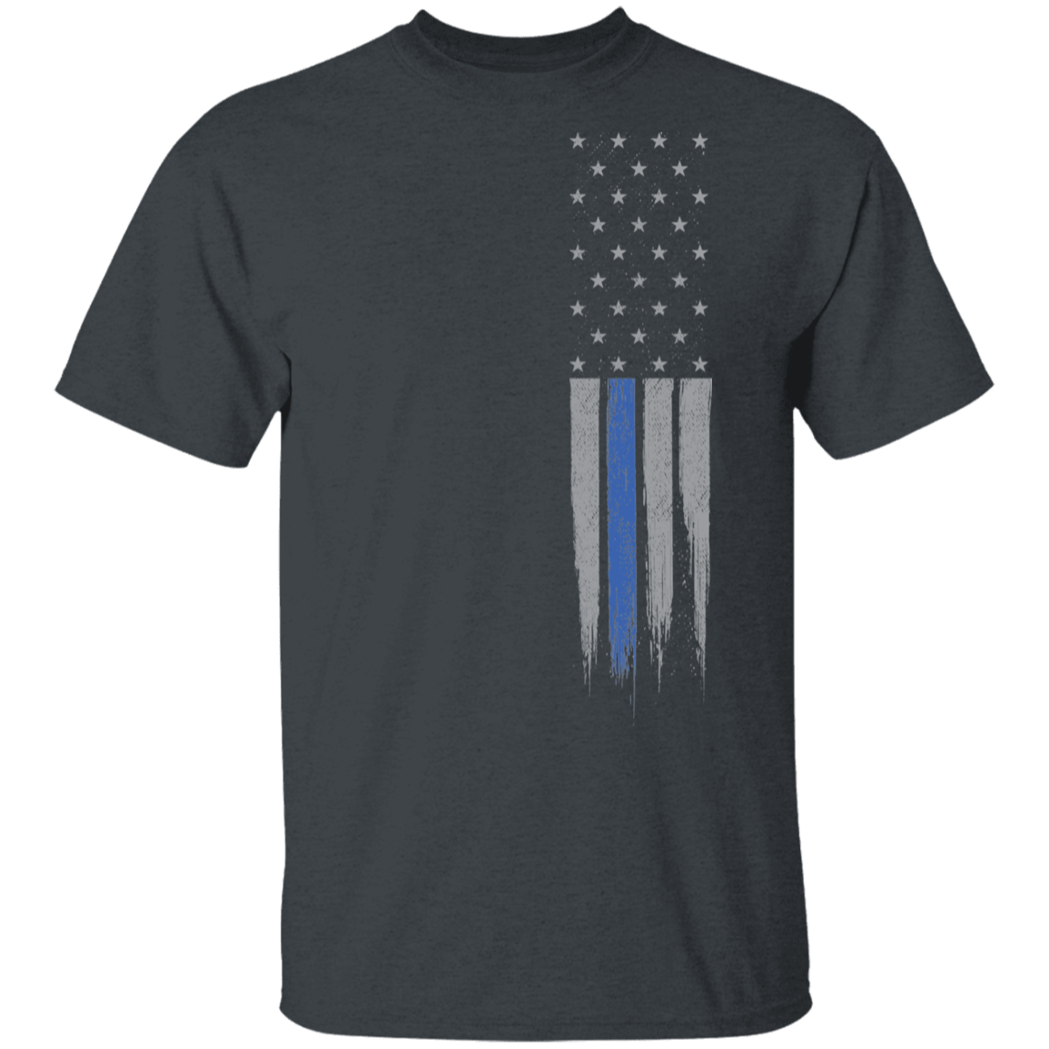 Police Officer Thin Blue Line American Flag T-Shirt