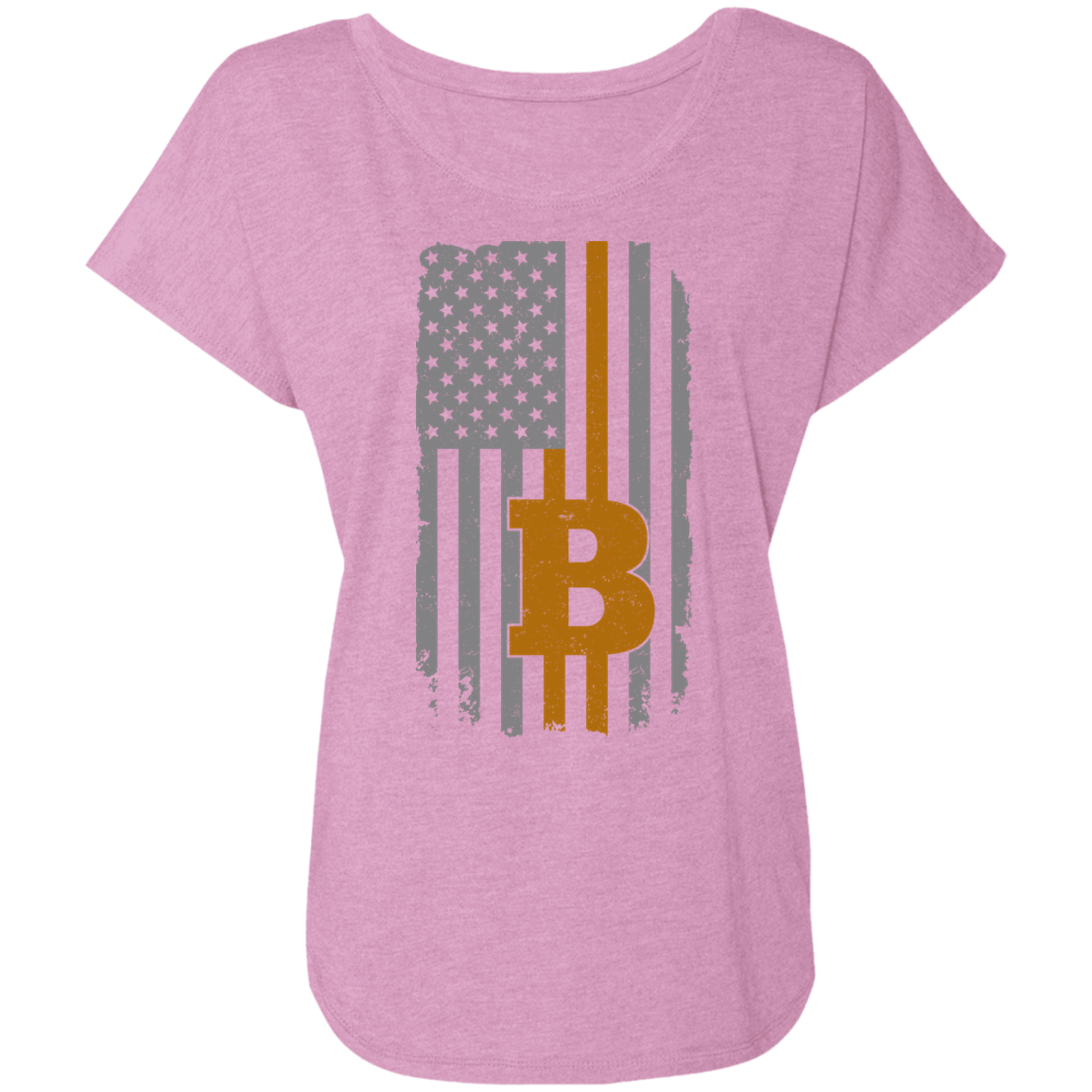 Bitcoin BTC American Flag Cryptocurrency Women's T-Shirt