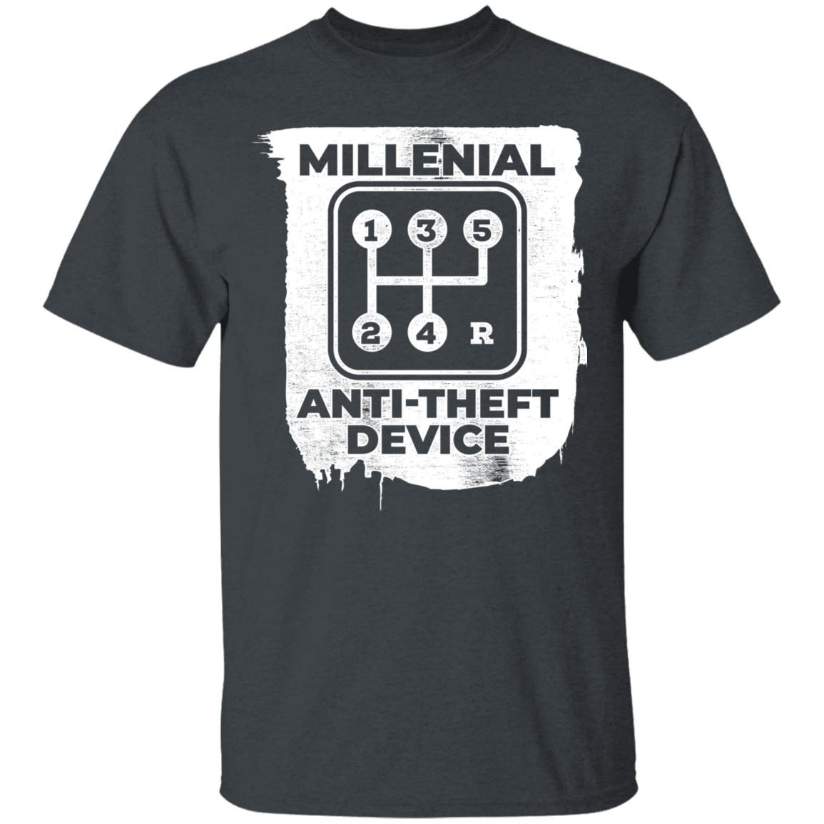Millennial Anti-Theft Device Manual Stick Shift 5-Speed Device T-Shirt