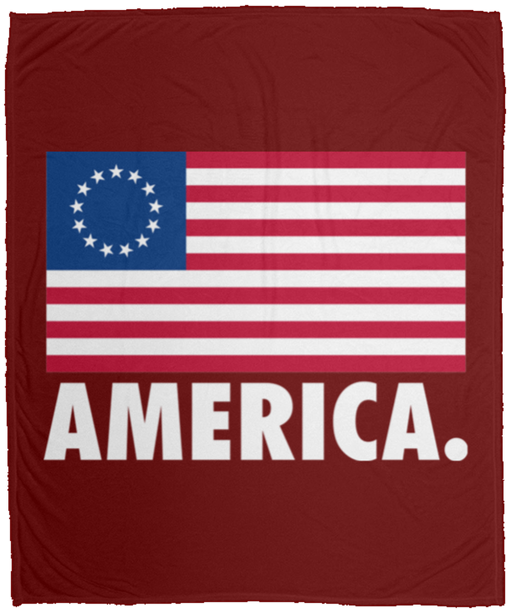 Betsy Ross American Flag Fleece Blanket - 50x60