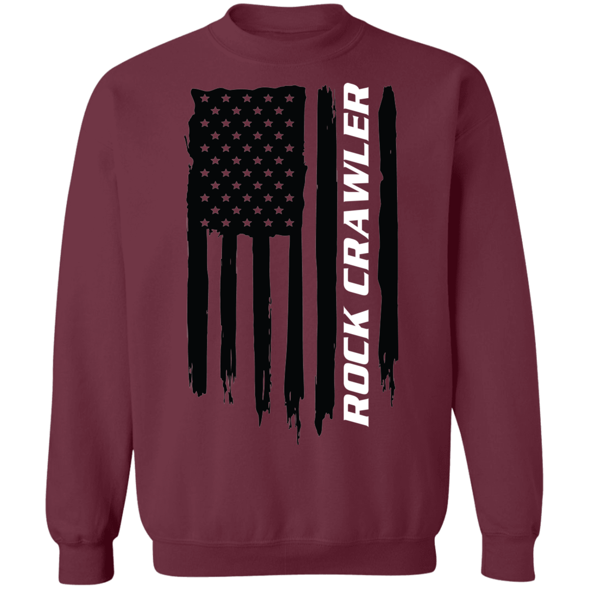 Rock Crawler 4x4 Off-Road American Flag Crewneck Sweatshirt