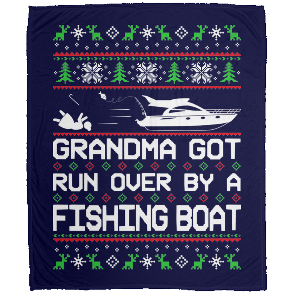 Wheel Spin Addict Christmas Fishing Boat Fleece Blanket - 50x60