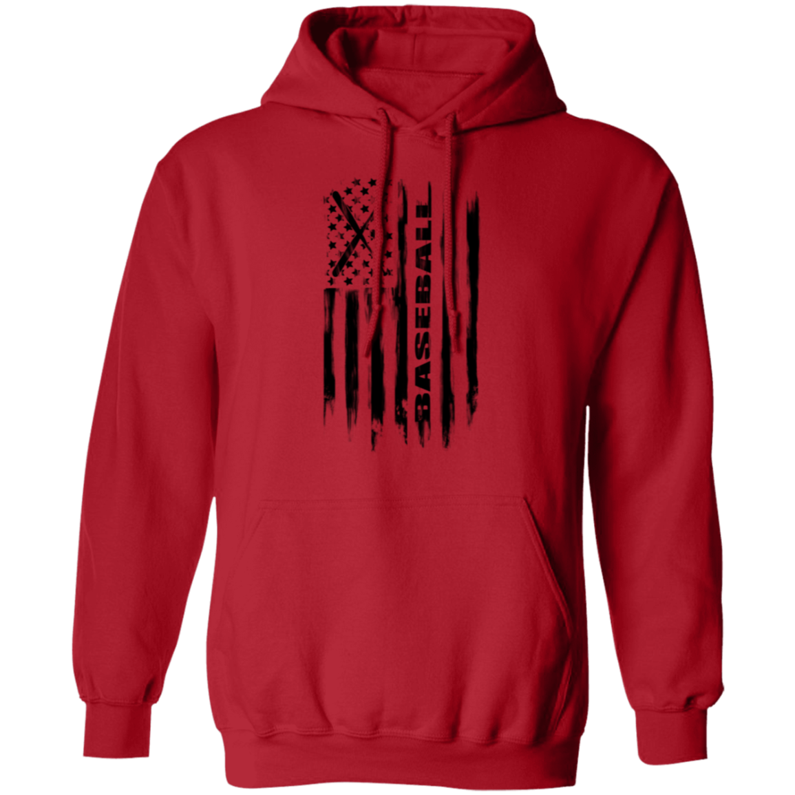 Baseball American Flag Pullover Hoodie