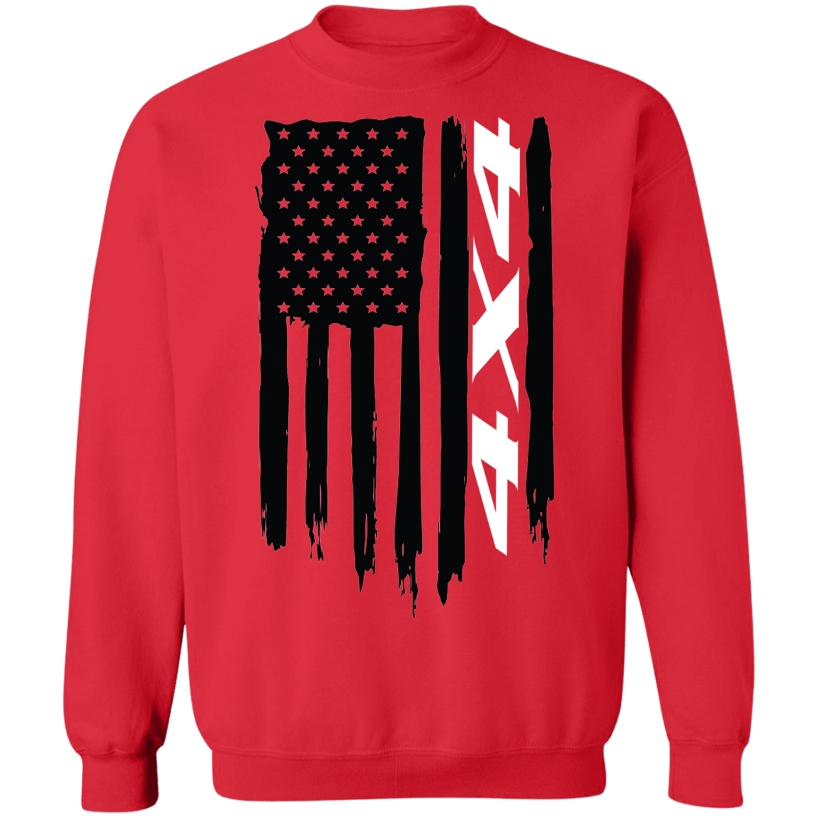 4x4 Off-Road Overland American Flag Crewneck Sweatshirt