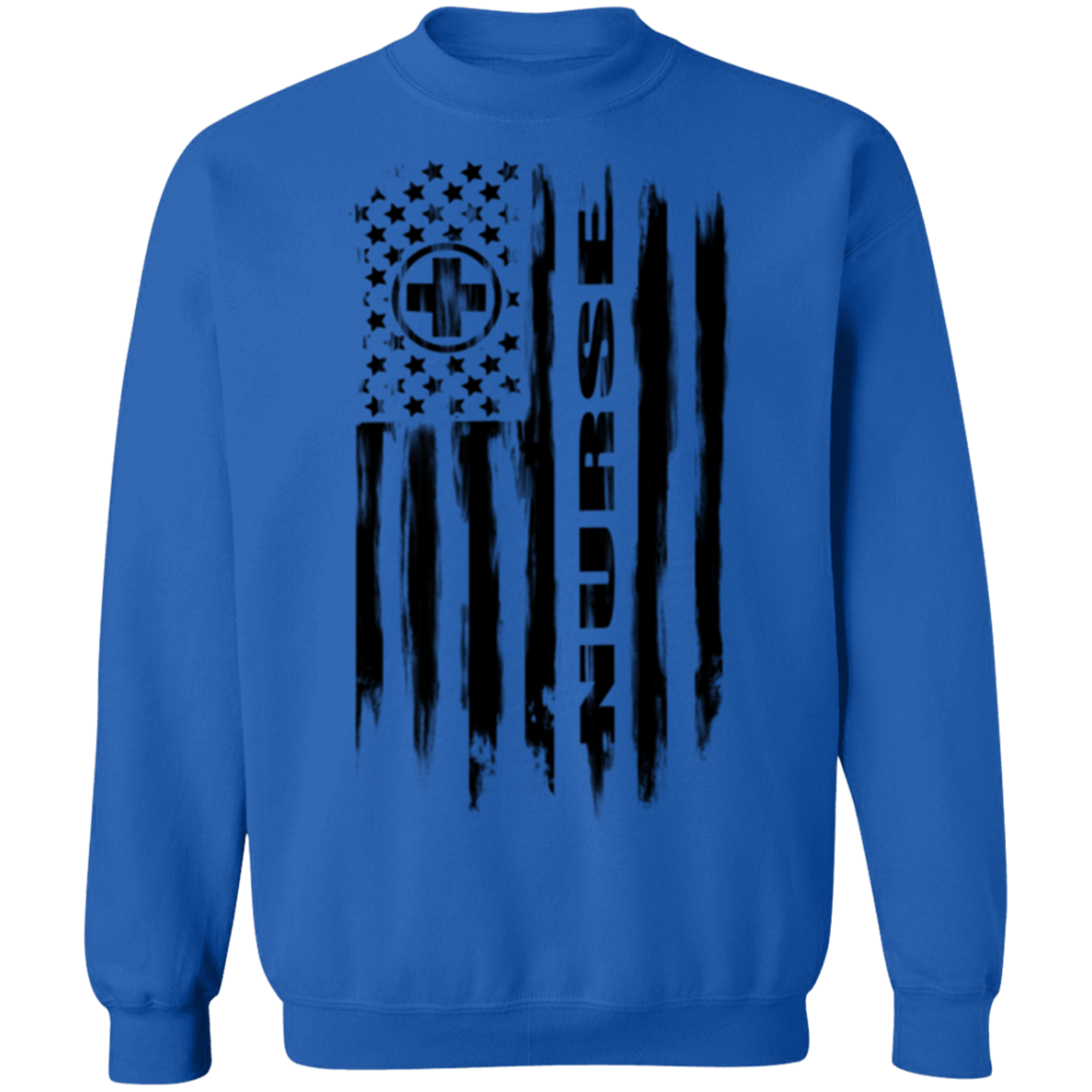 Nurse Hospital RN Nursing Medical American Flag Crewneck Sweatshirt