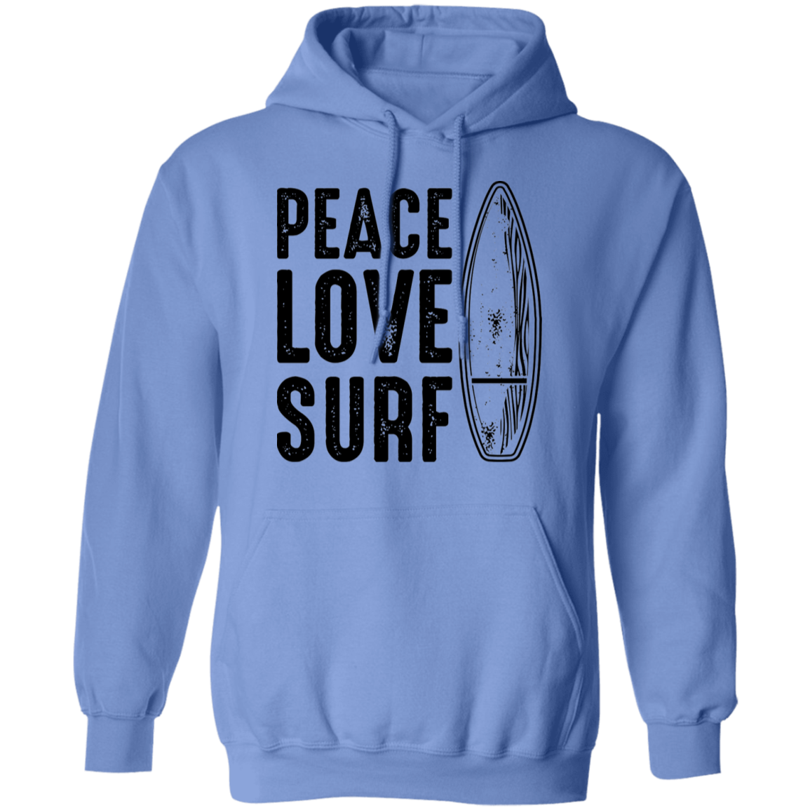 Peace Love Surf Ocean Beach Pullover Hoodie