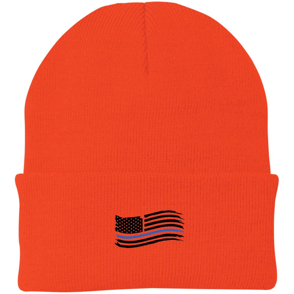 Thin Blue Line American Flag Pro Police Beanie Cap