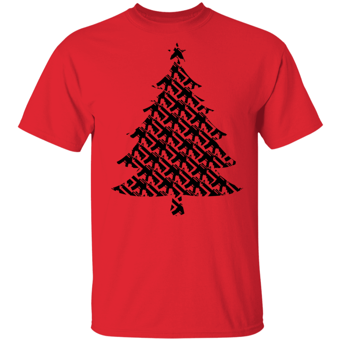 Rifle Firearm Christmas Tree T-Shirt