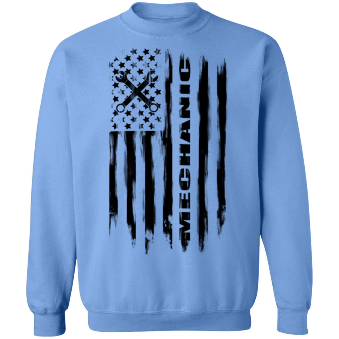 Mechanic Automotive Repair Enthusiast American Flag Crewneck Sweatshirt