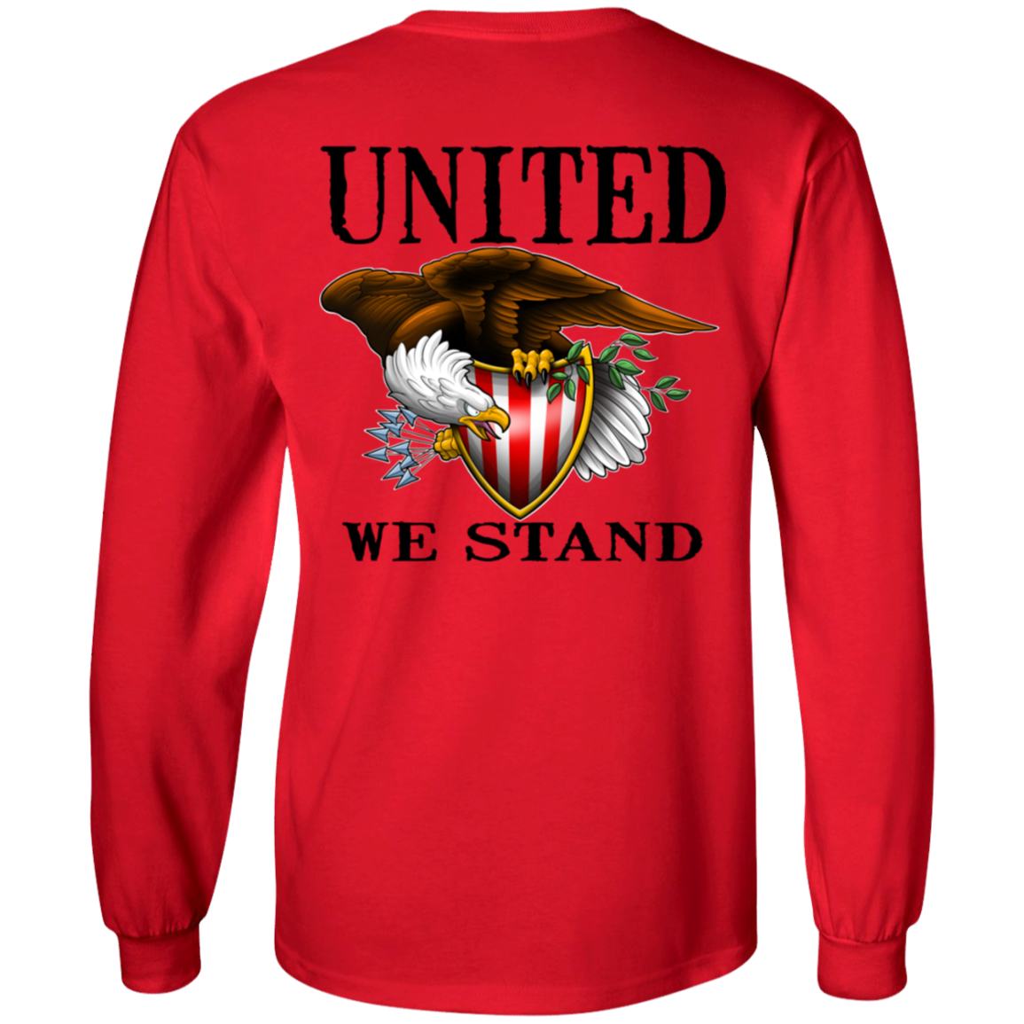 1776 American Bald Eagle United We Stand Double Sided Long Sleeve T-Shirt