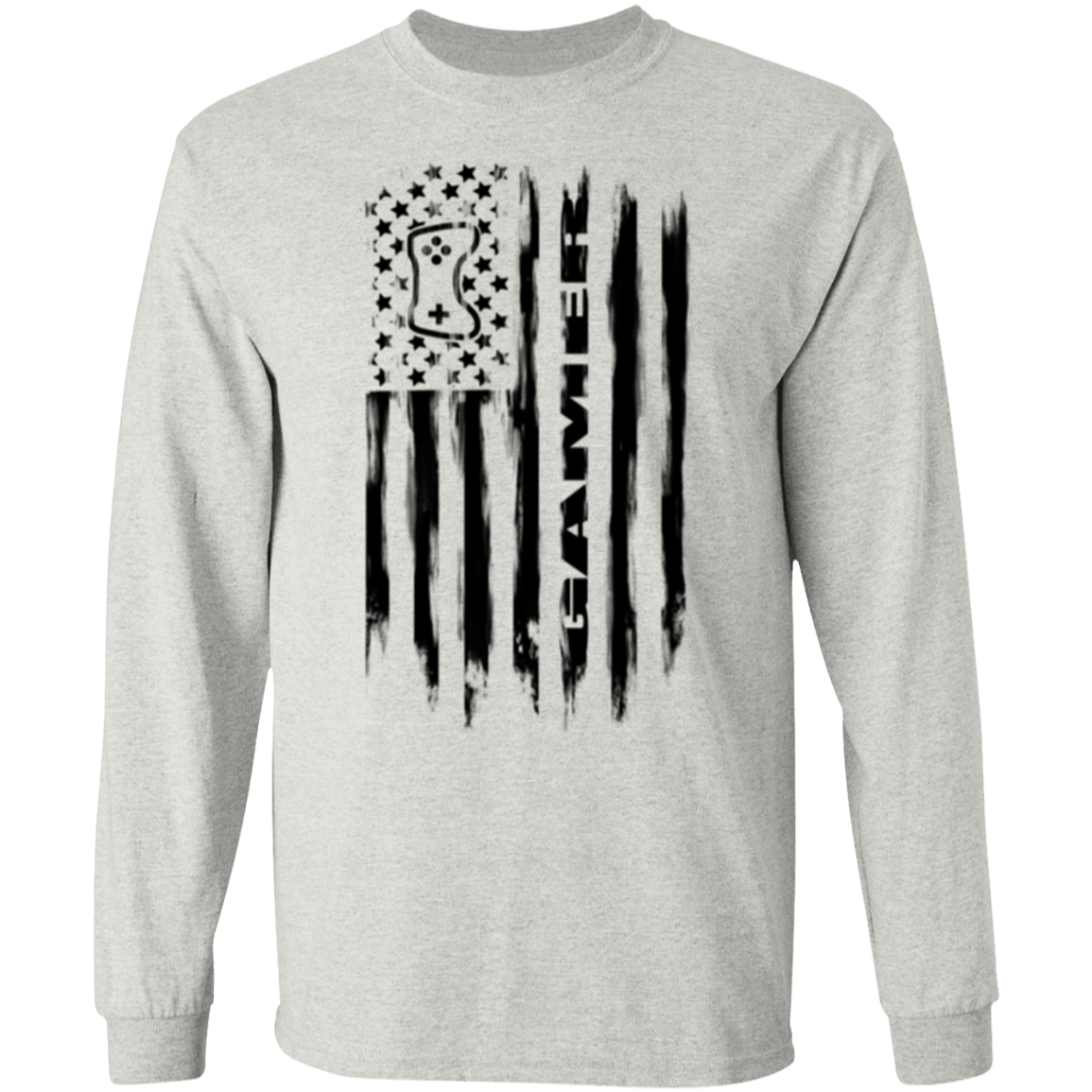 Gamer Video Games Streamer American Flag Long Sleeve T-Shirt