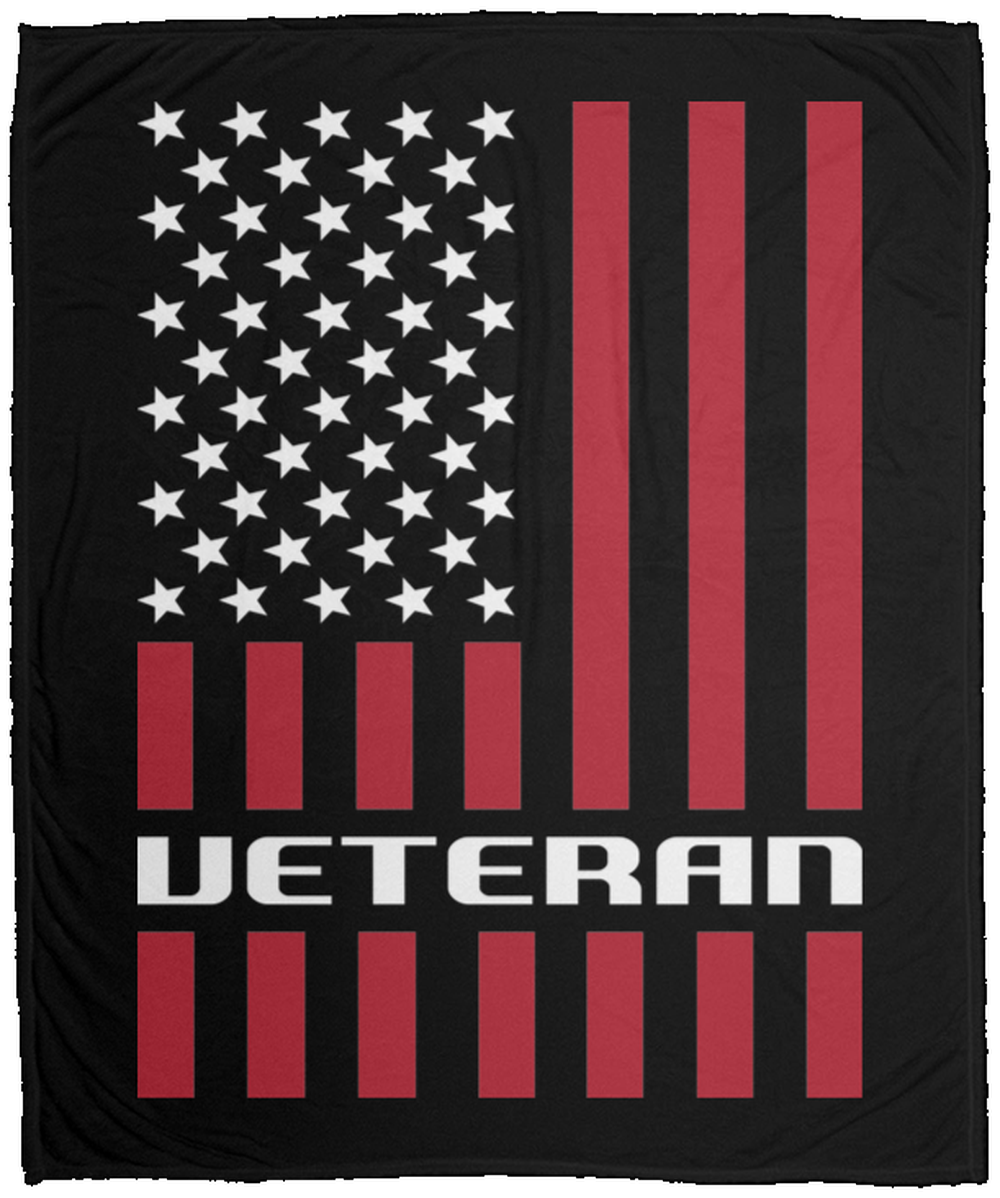 Veteran American Flag Military Patriot Fleece Blanket - 50x60