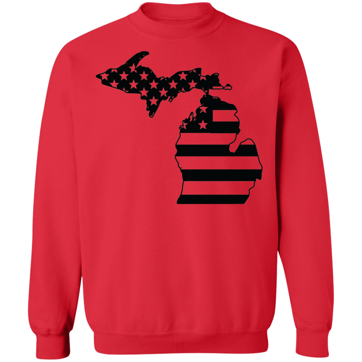 Michigan State American Flag USA Crewneck Sweatshirt