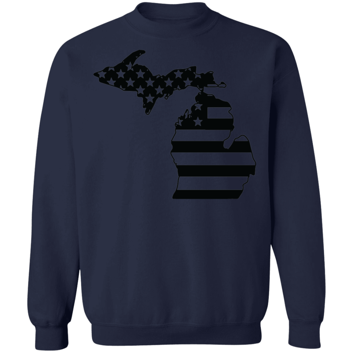 Michigan State American Flag USA Crewneck Sweatshirt