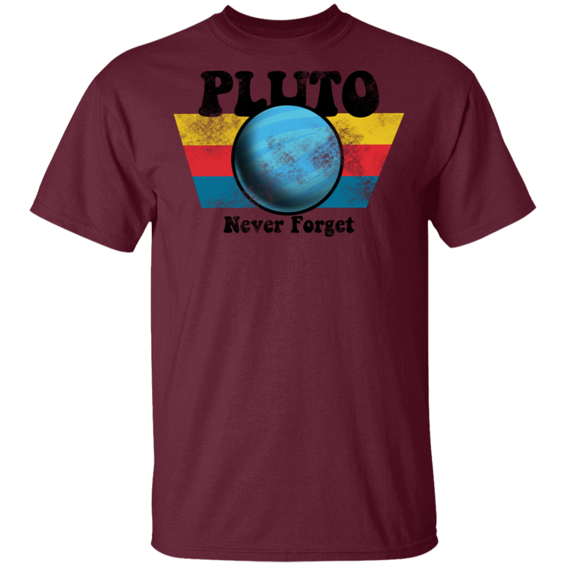 Men's Space Planet Pluto Vintage 80s T-Shirt