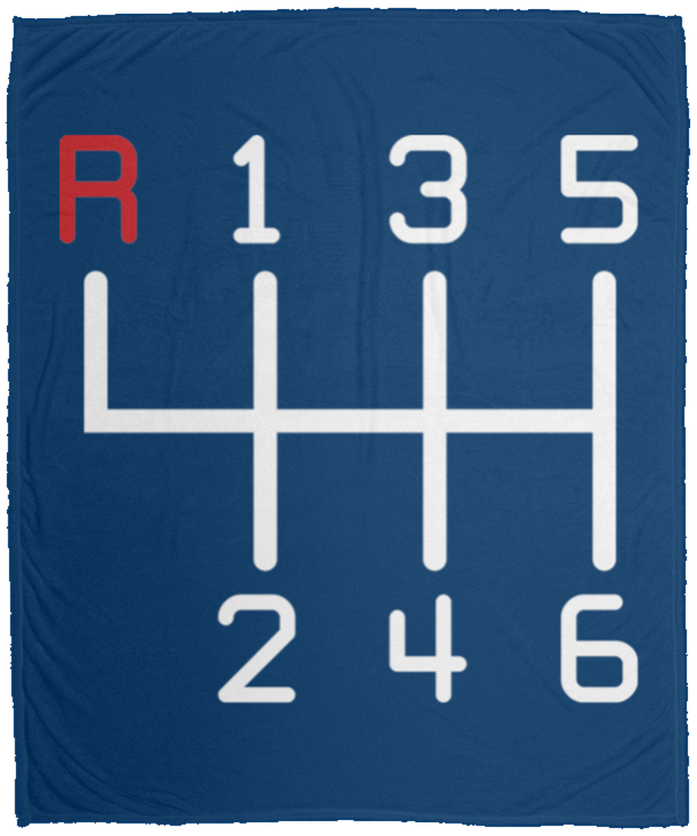 6 Speed Manual Stick Shift Racing Fleece Blanket - 50x60