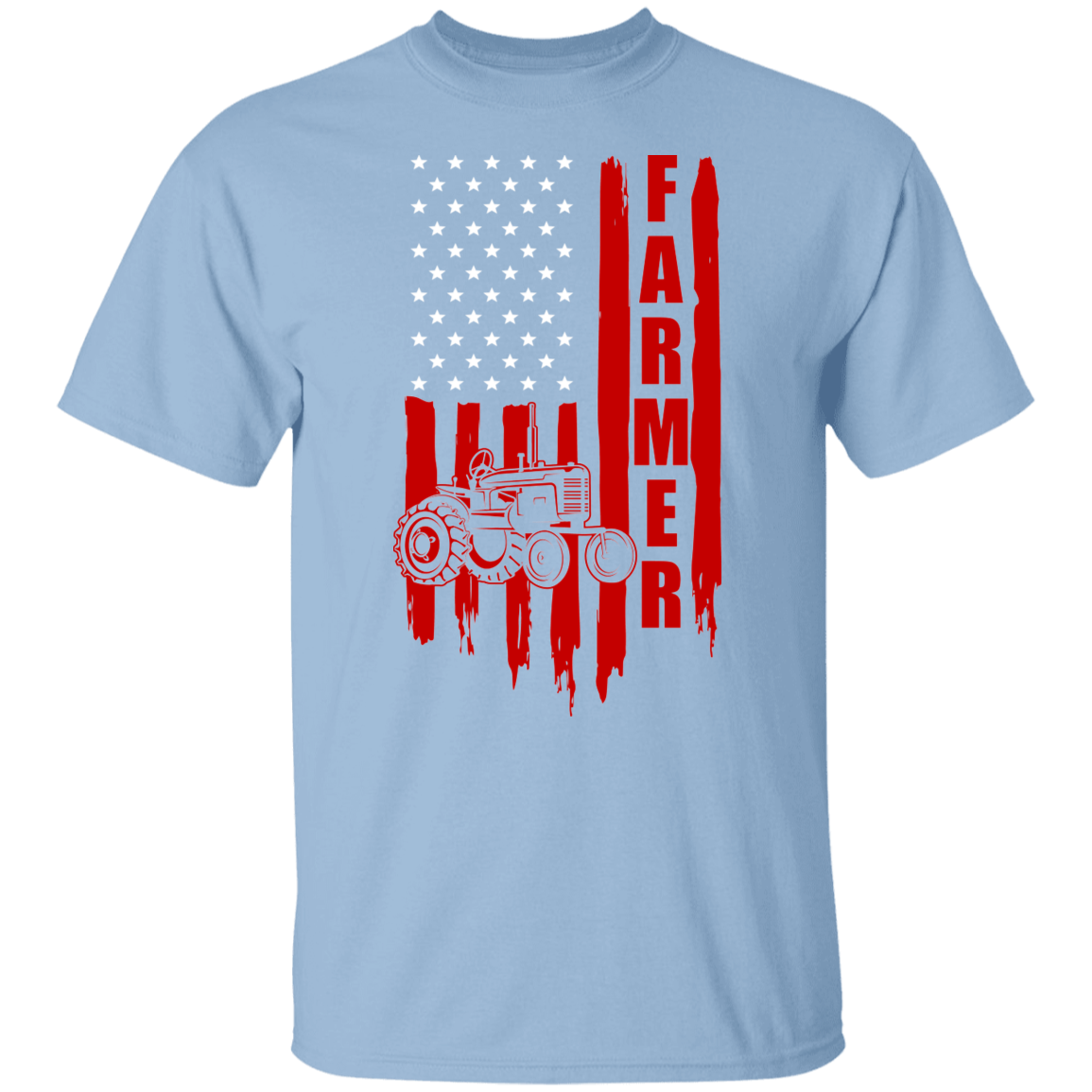 Farmer American Flag Tractor T-Shirt