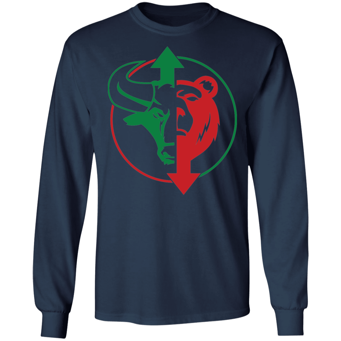 Bull vs Bear Stock Market Crypto Technical Analysis Long Sleeve T-Shirt
