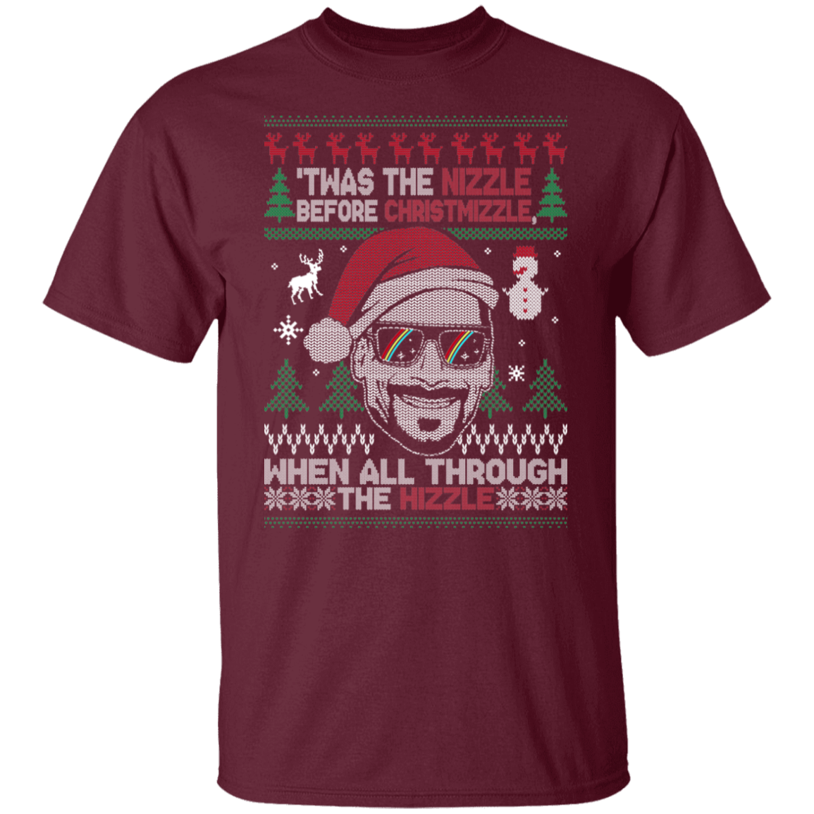 Nizzle Before Christmizzle Funny Ugly Christmas Party T-Shirt