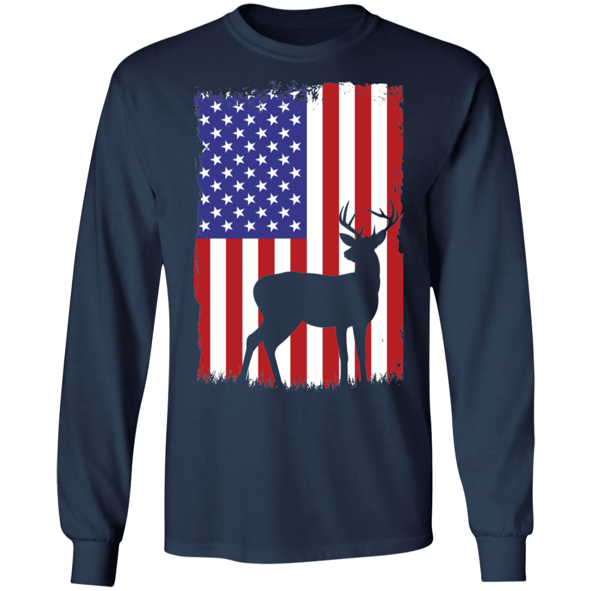 American Flag Hunting Hunter Long Sleeve T-Shirt