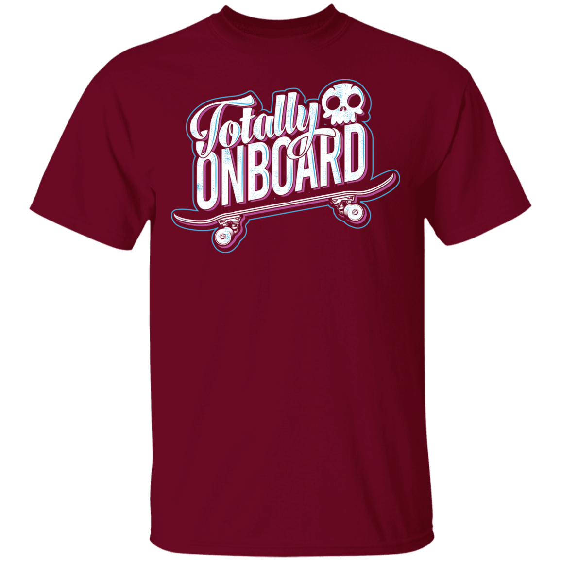 Totally Onboard Skull Skateboarder Skateboard T-Shirt