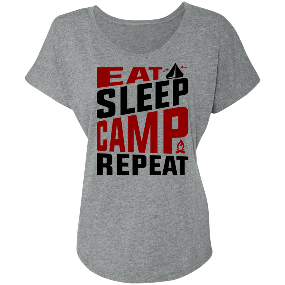 Eat Sleep Camp Repeat Camping Women's Dolman Sleeve